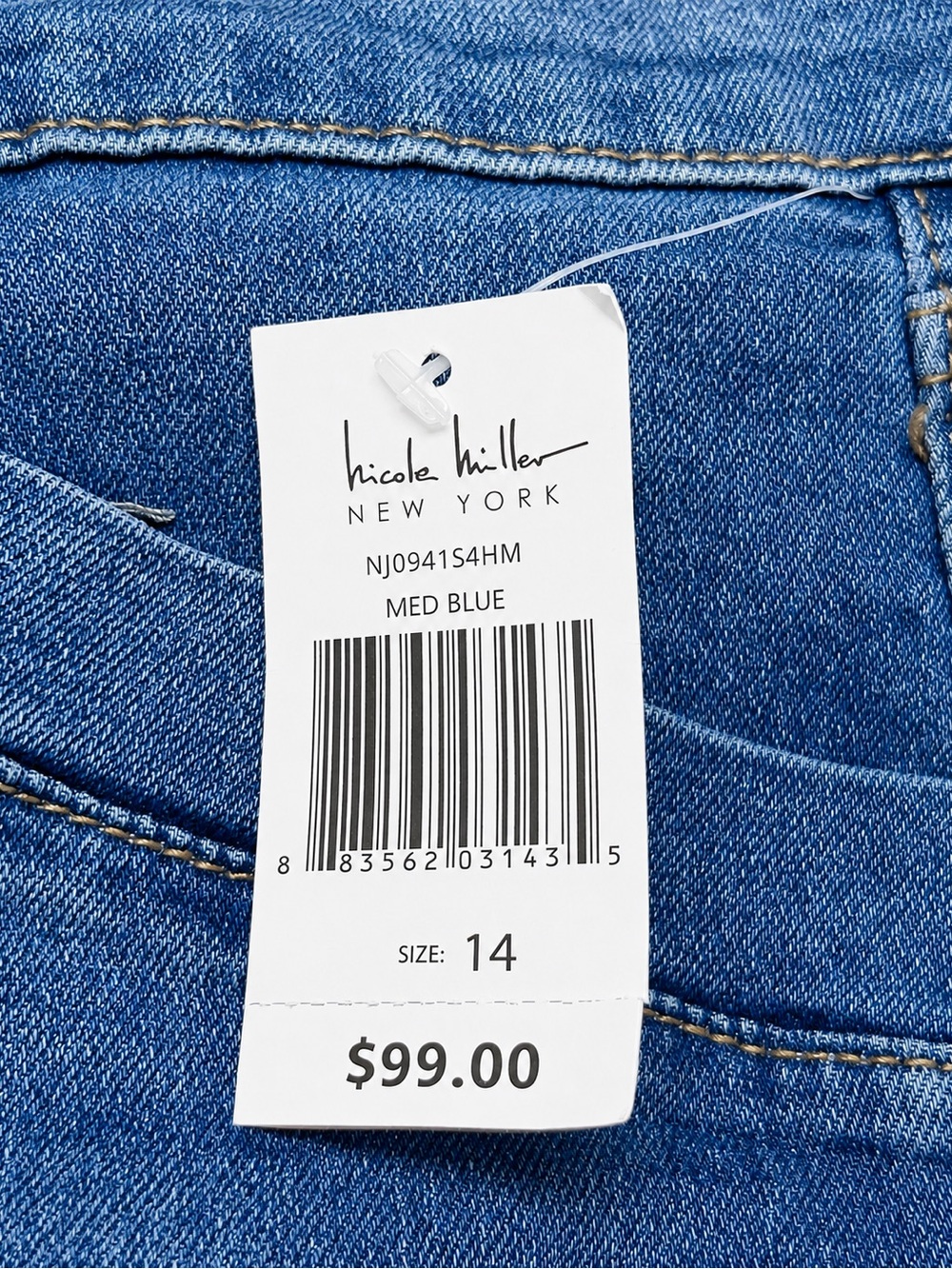 Nicole Miller New York Super High Rise Flare Jeans Size 14 Medium Wash NWT - Picture 3 of 8
